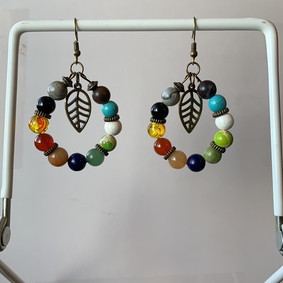 21256 Chakra jaspers earrings - Picture 2 of 4